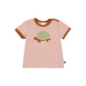 Fred's World by GREEN COTTON Shirt 'Hello Turtle'  růžová / hnědá / khaki