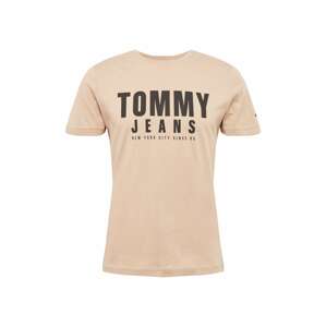 Tommy Jeans Tričko  béžová / černá