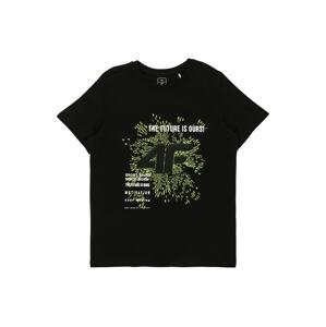 4F Funkční tričko  černá / světle zelená / bílá