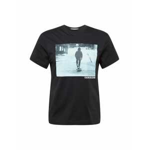 Calvin Klein Jeans Tričko 'URBAN SKATER'  černá / azurová / grafitová