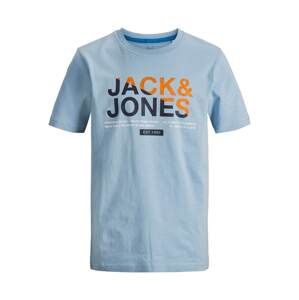 Jack & Jones Junior Tričko  kouřově modrá / námořnická modř / tmavě oranžová