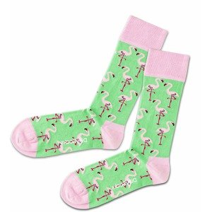 DillySocks Ponožky 'Flamingo Lawn'  světle zelená / světle růžová / pink