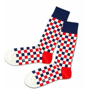DillySocks Ponožky 'Royal Check'  bílá / námořnická modř / červená
