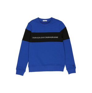 Calvin Klein Jeans Mikina 'COLOUR BLOCK LOGO SWEATSHIRT'  modrá / černá / bílá