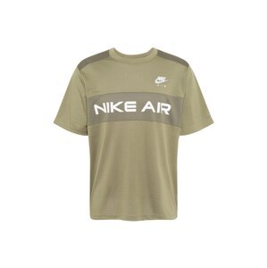 Nike Sportswear Tričko  khaki / bílá / olivová