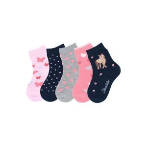 STERNTALER Ponožky  světle růžová / námořnická modř / šedý melír / růžová