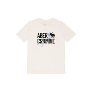 Abercrombie & Fitch Tričko  bílá / černá / světlemodrá