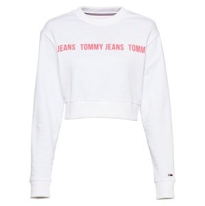 Tommy Jeans Mikina  bílá / světle růžová