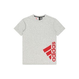 ADIDAS PERFORMANCE Funkční tričko  šedý melír / červená