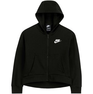 Nike Sportswear Sportovní mikina s kapucí  černá / bílá