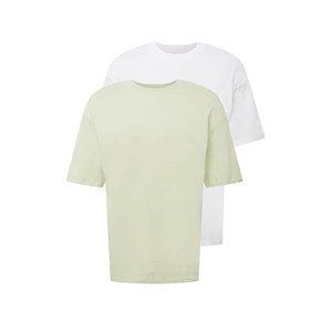 JACK & JONES Tričko  bílá / pastelově zelená