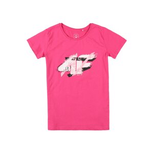 4F Funkční tričko  svítivě růžová / bílá / černá
