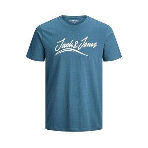 Jack & Jones Plus Tričko 'FLEXER'  bílá / nebeská modř