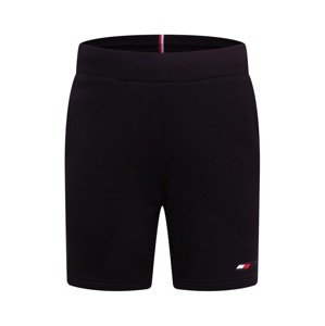 Tommy Sport Kalhoty  černá / bílá / červená