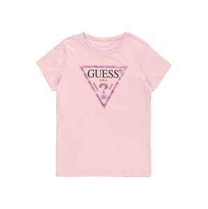 GUESS Tričko  pink / růžová / černá