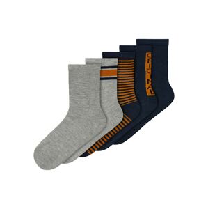 NAME IT Ponožky 'Vaks'  tmavě modrá / šedý melír / tmavě oranžová