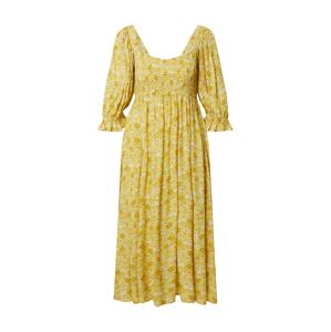 EDITED Košilové šaty 'Maleah' hořčicová / medová / světle zelená / starorůžová / bílá