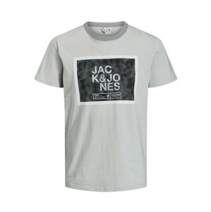JACK & JONES Tričko  šedá / bílá / černá