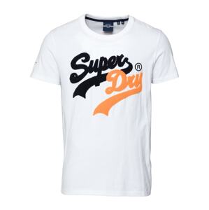 Superdry Tričko  bílá / oranžová / černá
