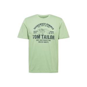 TOM TAILOR Tričko  světle zelená / noční modrá