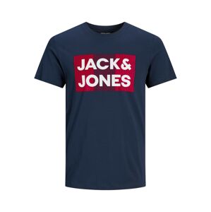 Jack & Jones Plus Tričko námořnická modř / světle červená / bílá
