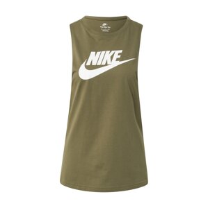 Nike Sportswear Top olivová / bílá