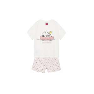 MANGO KIDS Schlafanzug 'Snoopy'  pink / mix barev / bílá