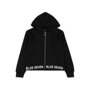 BLUE SEVEN Mikina s kapucí  černá / bílá