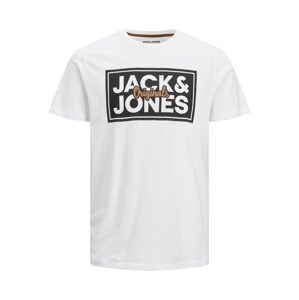 JACK & JONES Tričko 'JORTAPES'  bílá / černá
