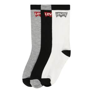 LEVI'S Ponožky  černá / šedý melír / bílá / červená
