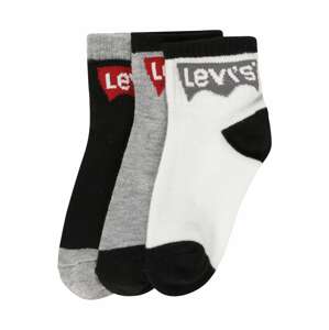 LEVI'S Ponožky  černá / bílá / karmínově červené / šedá