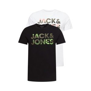 JACK & JONES T-Shirt 'OLDIER'  černá / bílá / mix barev