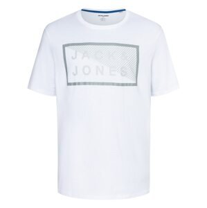Jack & Jones Plus Tričko 'Shawn'  šedá / bílá