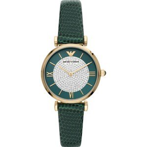 Emporio Armani Analogové hodinky  zelená / zlatá