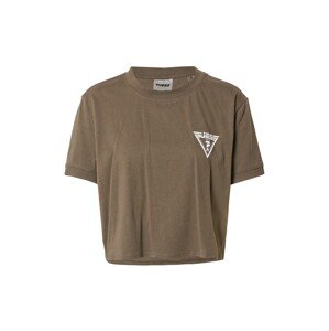 GUESS T-Shirt 'Augusta'  khaki / bílá