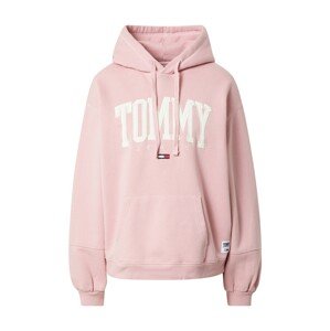 Tommy Jeans Mikina  světle růžová / bílá / námořnická modř / červená