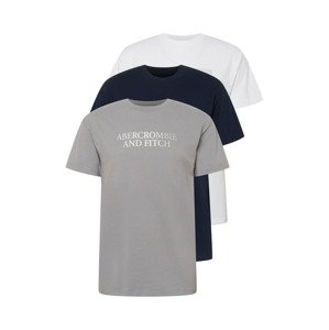 Abercrombie & Fitch T-Shirt  bílá / šedá / noční modrá