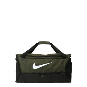 NIKE Sportovní taška  khaki / tmavě zelená / bílá