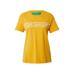 UNITED COLORS OF BENETTON Tričko  zlatě žlutá / bílá