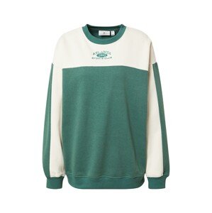 Daisy Street Sweatshirt 'SARA'  bílá / tmavě zelená