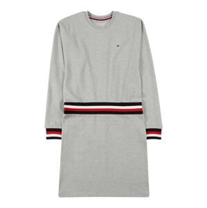 TOMMY HILFIGER Šaty 'Global'  šedý melír / červená / bílá / černá