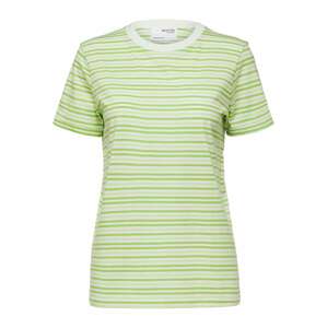 SELECTED FEMME Tričko 'My Perfect'  bílá / světle zelená / pastelově zelená