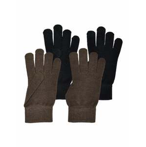 ONLY Prstové rukavice 'Magik'  hnědá / černá
