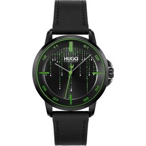 HUGO Analogové hodinky  černá / zelená