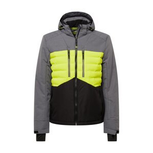 KILLTEC Sportovní bunda  tmavě šedá / svítivě zelená / černá