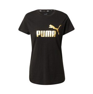 PUMA Funkční tričko  černá / zlatá