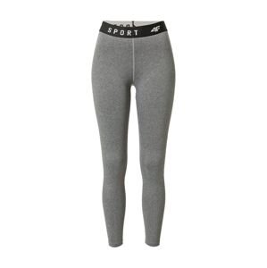 4F Sportovní kalhoty  černá / bílá / šedá
