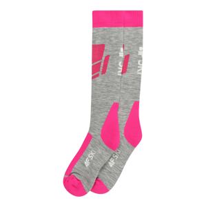 4F Sportovní ponožky  šedý melír / pink