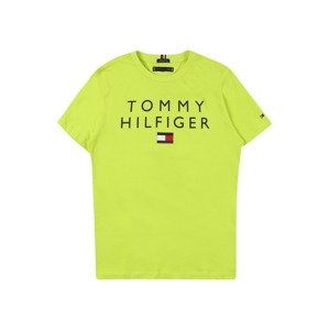 TOMMY HILFIGER Tričko  svítivě zelená / bílá / ohnivá červená / noční modrá