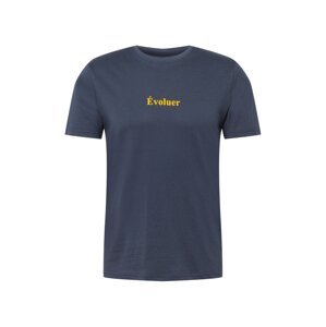 !Solid Tričko 'Valente'  námořnická modř / žlutá